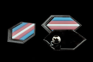 Trans Pride Shield Pin - Transgender Pride, MTF Pin, FTM Pin, ENBY Pin - Protect Trans Kids