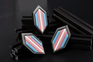 Trans Pride Shield Pin - Transgender Pride, MTF Pin, FTM Pin, ENBY Pin - Protect Trans Kids