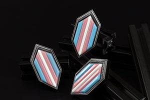 Trans Pride Shield Pin - Transgender Pride, MTF Pin, FTM Pin, ENBY Pin - Protect Trans Kids