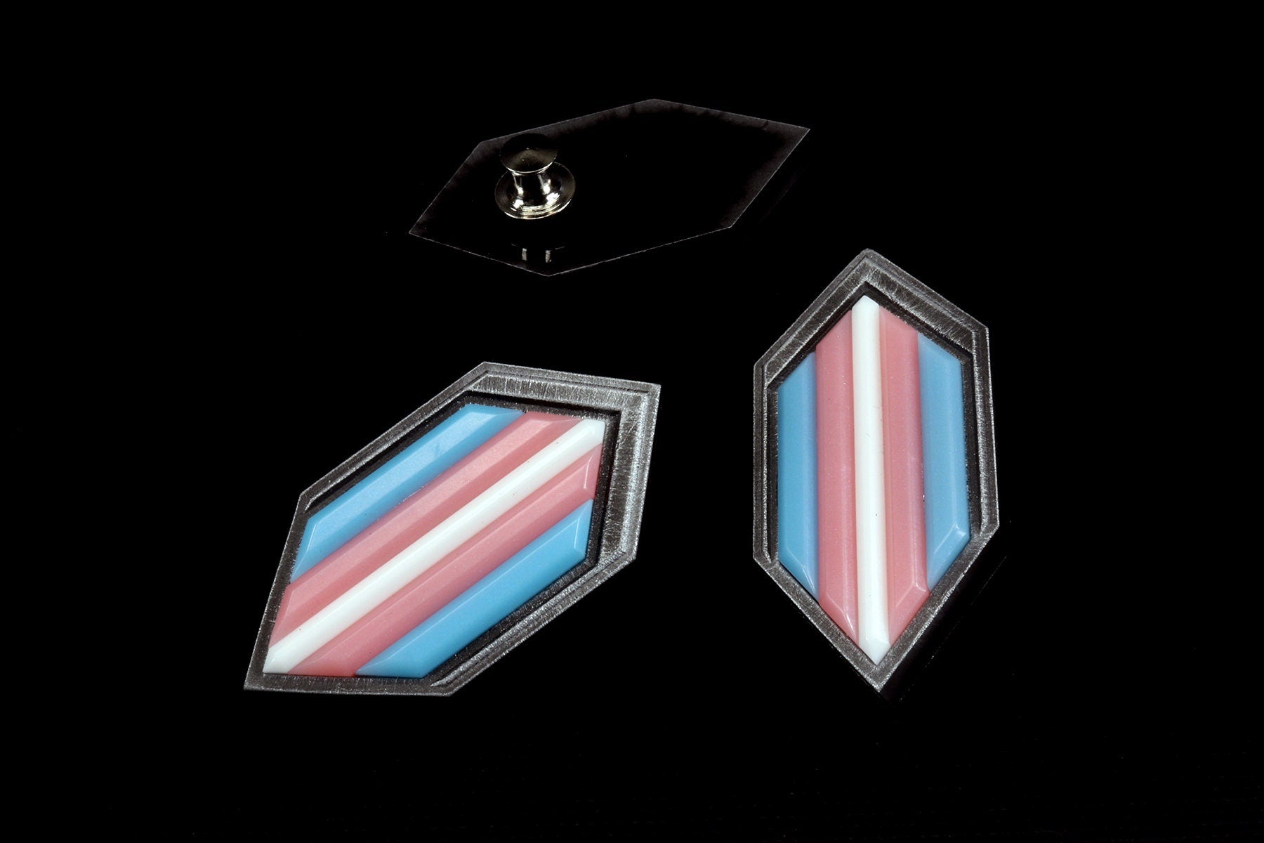 Trans Pride Shield Pin - Transgender Pride, MTF Pin, FTM Pin, ENBY Pin - Protect Trans Kids