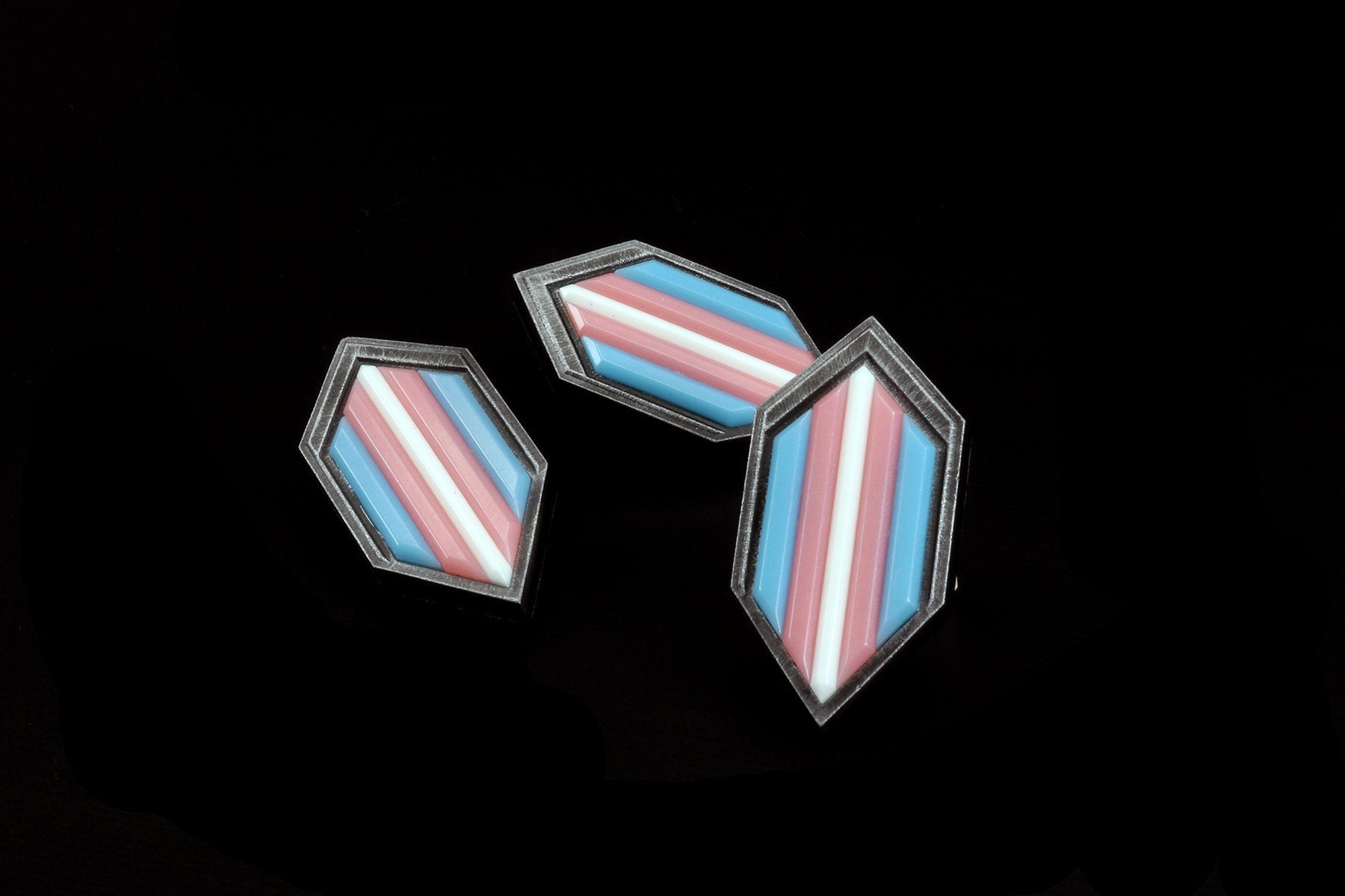 Trans Shield Pattern Trans Pride Pin -Shield- β DireWolf Toys